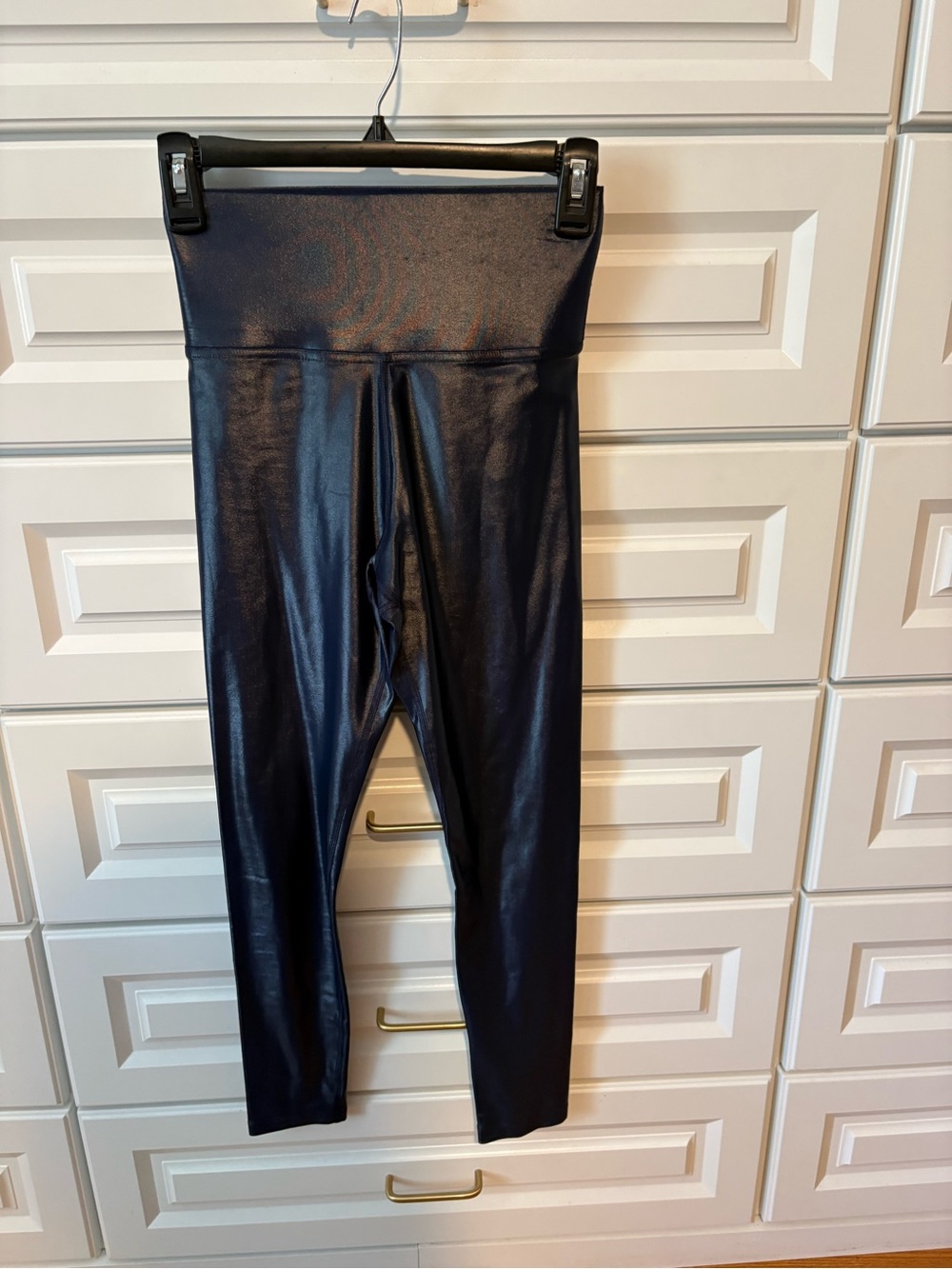 Carbon38 Glossy Navy Faux Leather Leggings